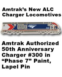 Amtrak 50th Ann. Lapel Pin, ALC #300, Phase 7 Scheme